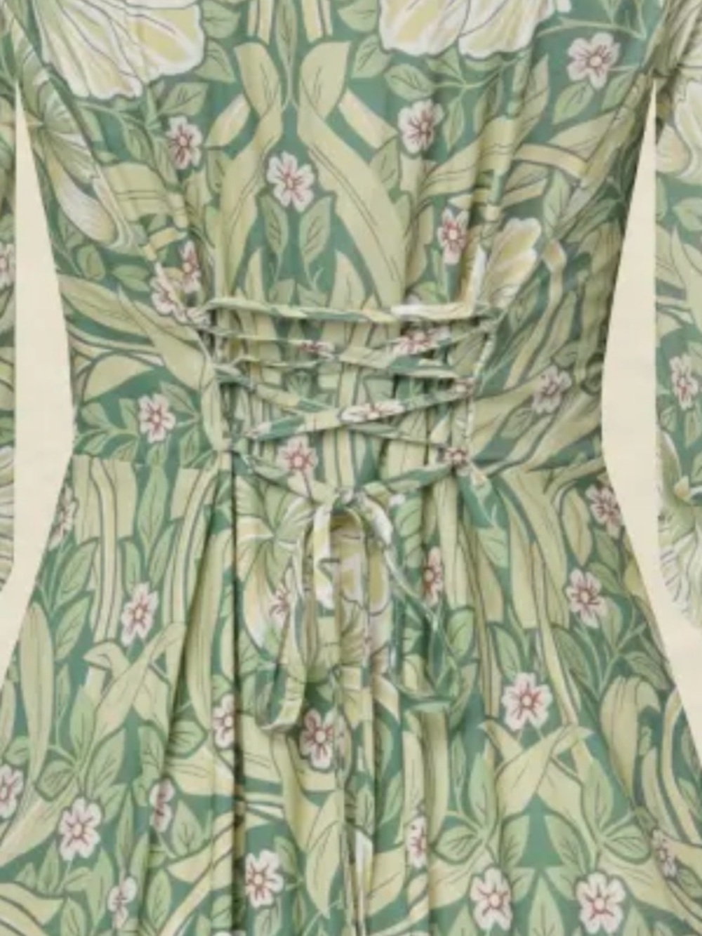 Green Floral V-Neck Maxi Dress with Button Front #155 - Picture 9 of 10